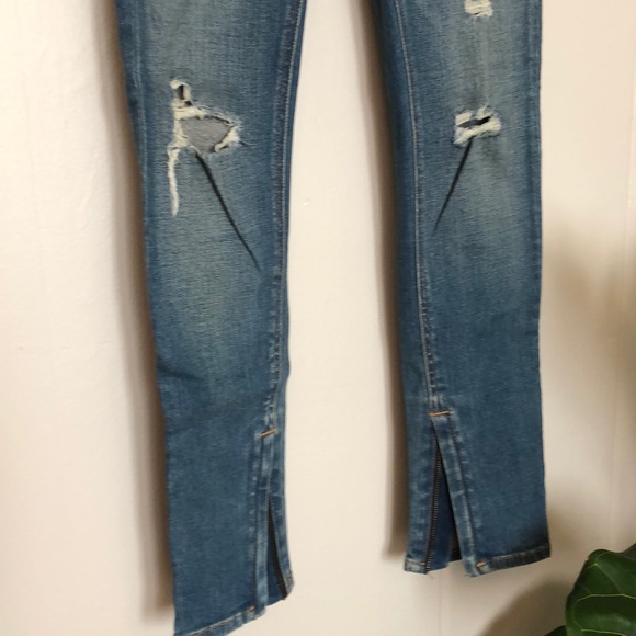 Rag & bone zipper Capri in shredded - Picture 4 of 7